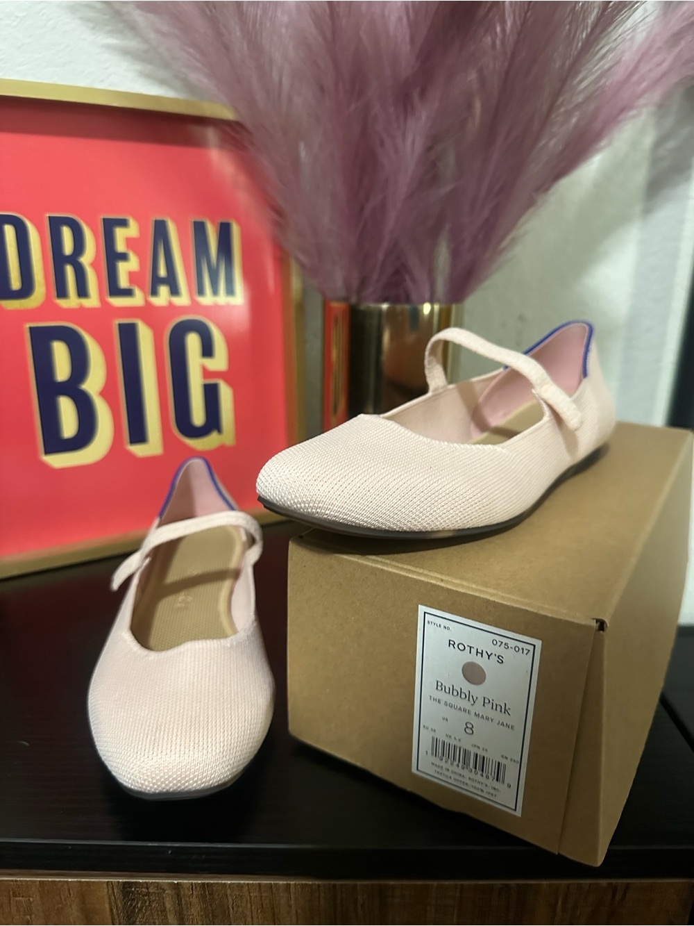 Rothy's Bubbly Pink Mary Jane Flats - Light Pink
